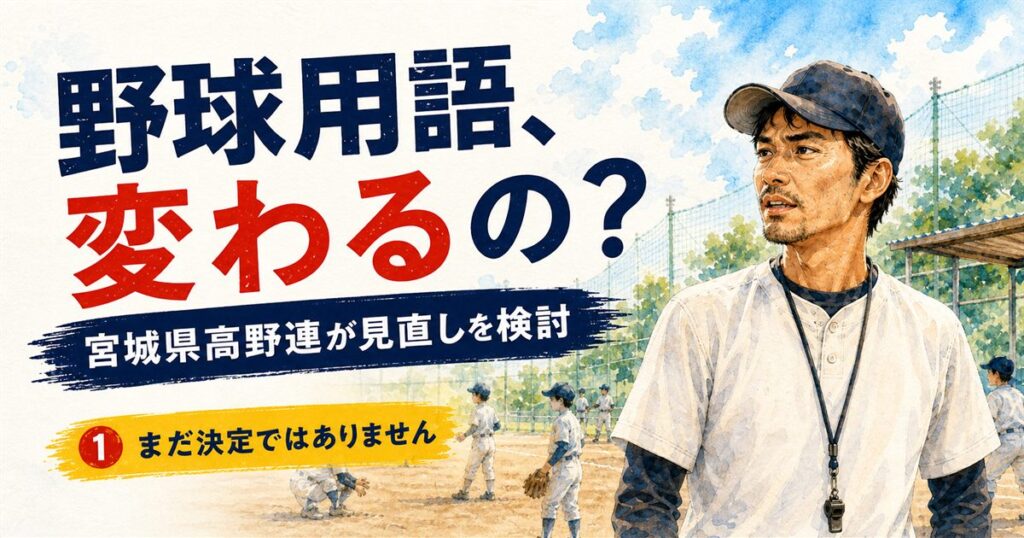 野球用語の見直しは必要？宮城県高野連の検討を解説