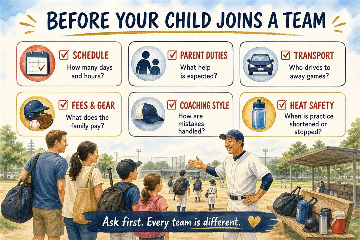 English checklist of questions for international parents before joining a youth baseball team in Japan