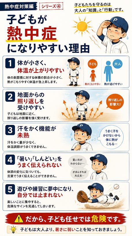 少年野球で子どもが熱中症になりやすい5つの理由