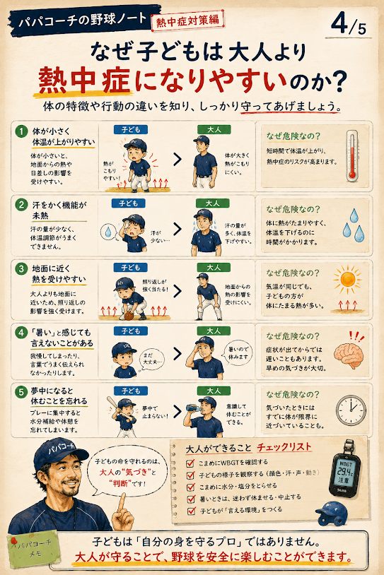 子どもが大人より熱中症になりやすい理由