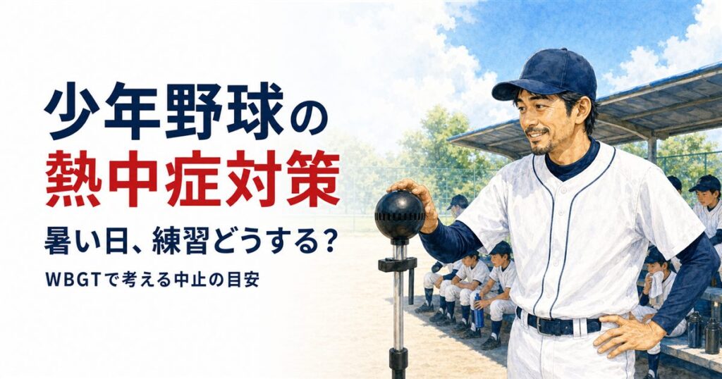 少年野球の熱中症対策。WBGTを確認し暑い日の練習を見直すパパコーチ