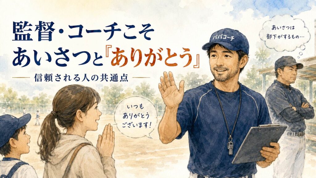 監督　コーチこそあいさつ