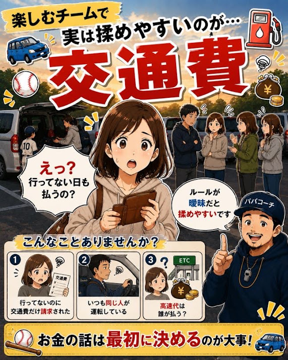 少年野球の配車と交通費のルールに戸惑う保護者