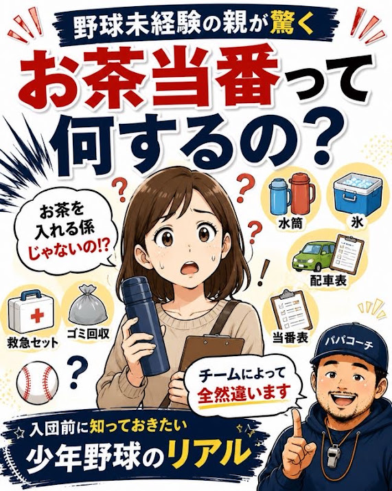 野球未経験の保護者がお茶当番の内容に戸惑うInstagram投稿