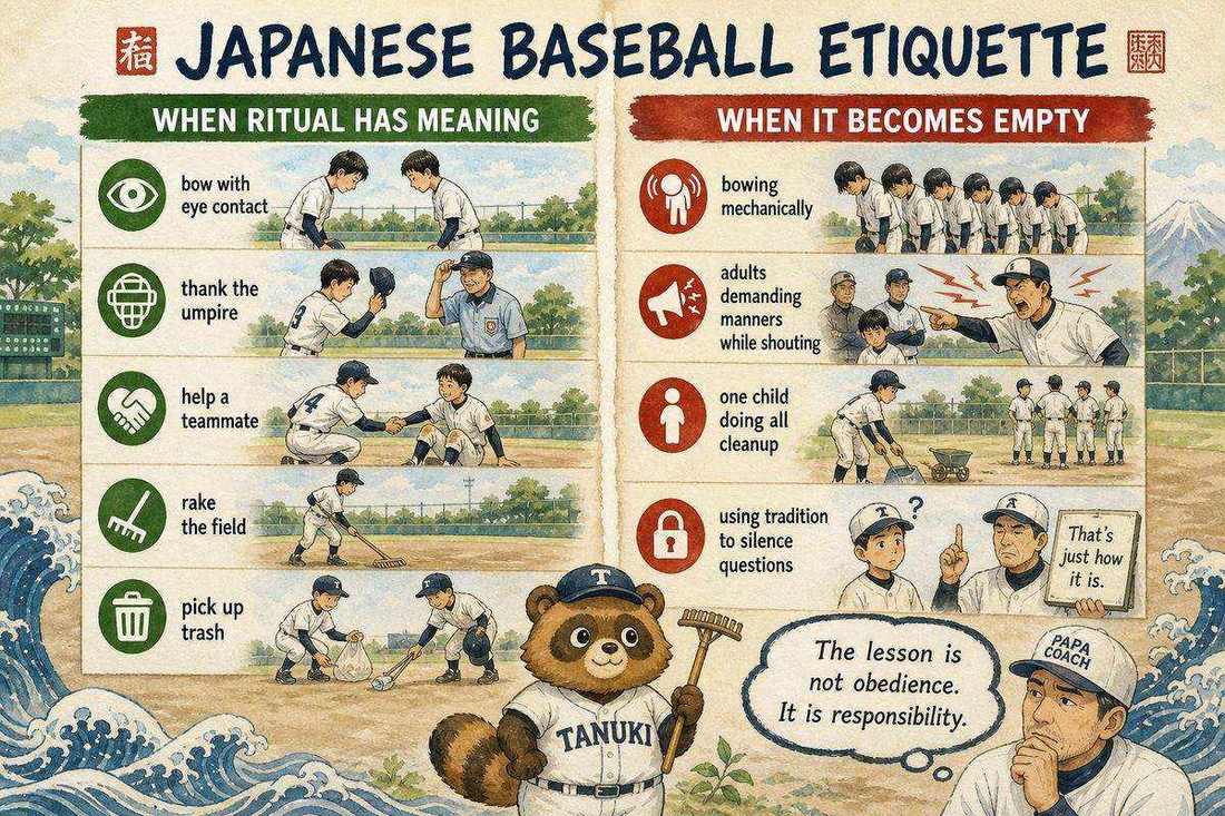 English comparison of meaningful Japanese baseball etiquette and empty ritual