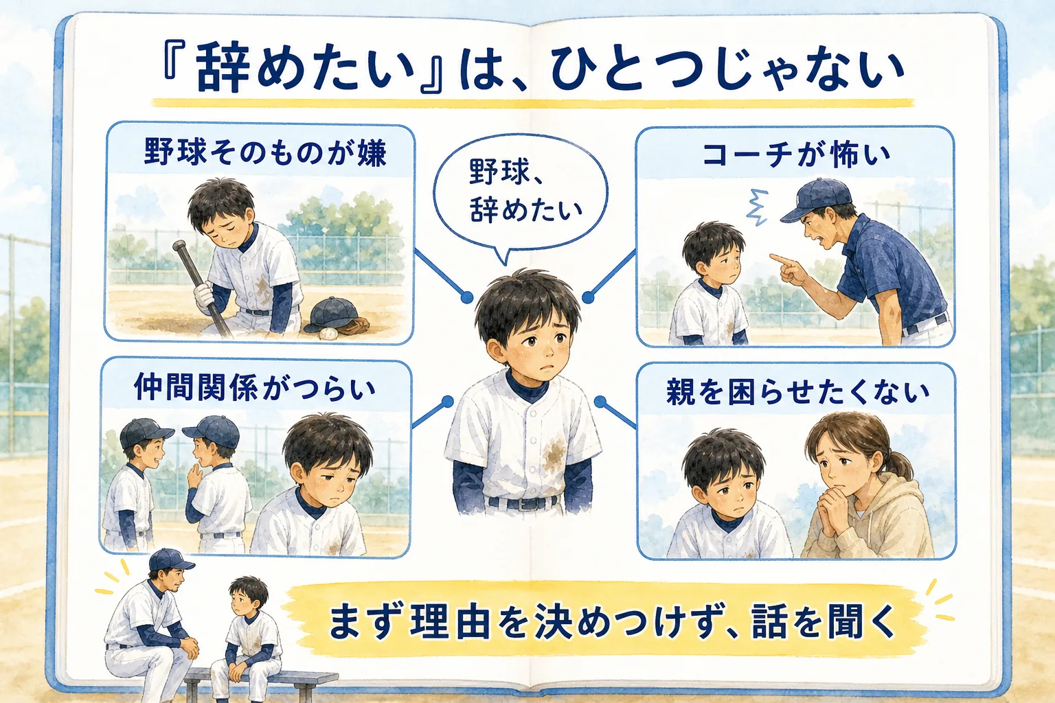 少年野球を辞めたいという子どもの言葉に隠れた四つの理由