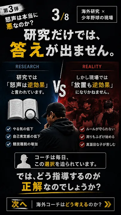 怒声を避けるだけでなく現場で行動を修正する必要を示す図解