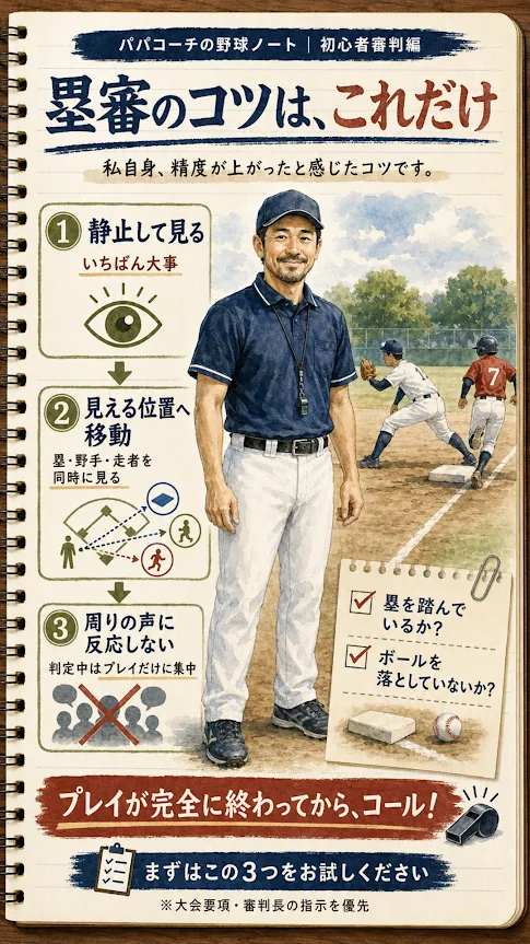 初心者塁審が判定精度を上げるための3つの基本