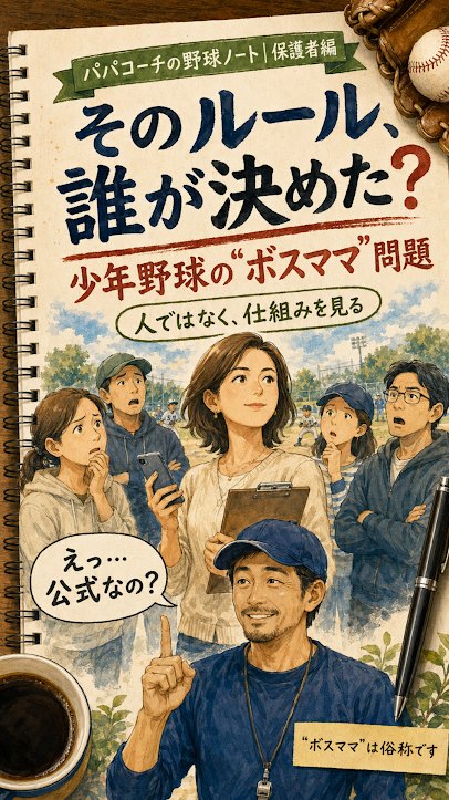 少年野球の非公式なボスママ問題とルールの決まり方を考える図解