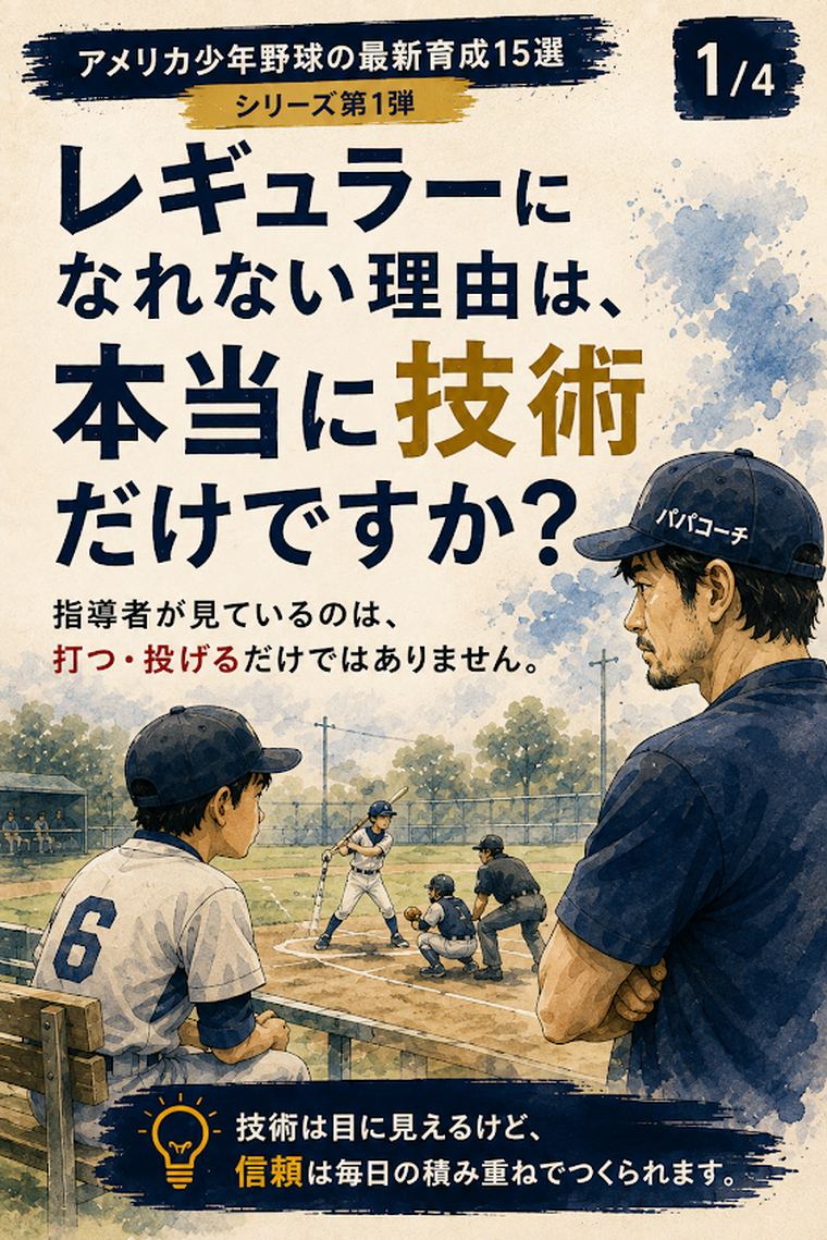 少年野球でレギュラーになれない理由を技術だけで考えないための図解
