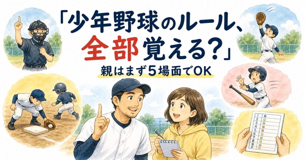 少年野球のルールの覚え方を5つの場面で紹介するパパコーチ