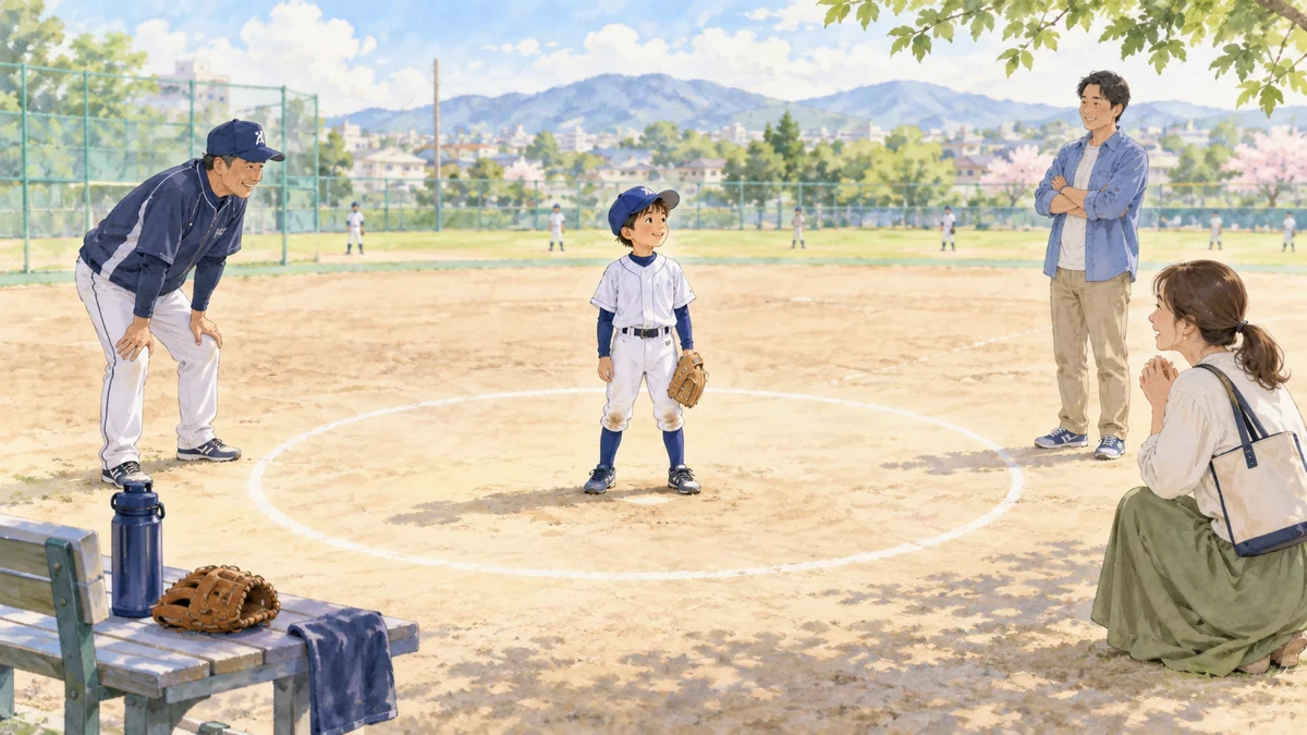 子どもを中心に親とコーチが適切な距離で支える少年野球の関係