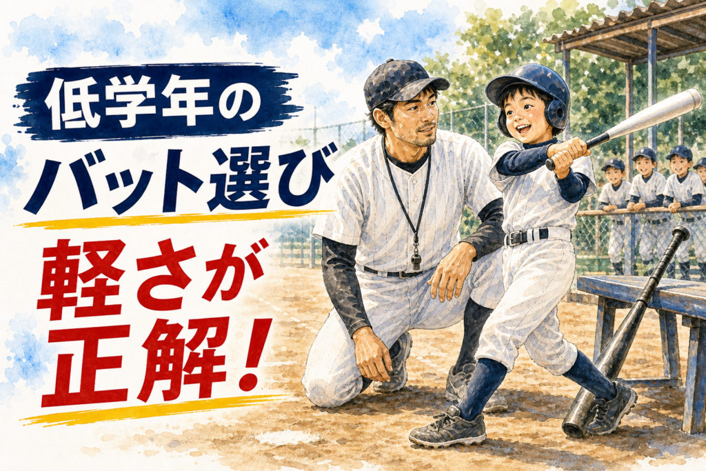 低学年の少年野球バットは軽さが正解と伝えるパパコーチ