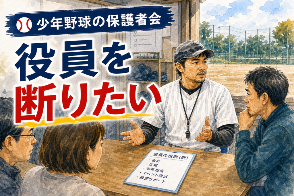 少年野球の保護者会役員を断りたい親へ説明するパパコーチ