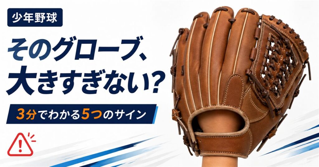 少年野球のグローブが大きすぎるサイン5つを解説する記事のアイキャッチ