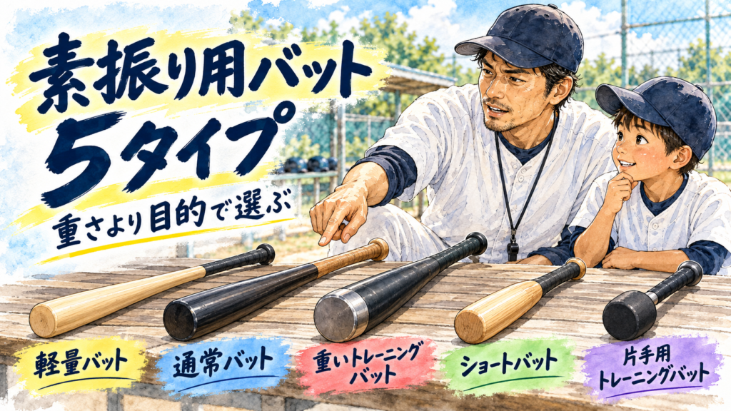 少年野球の素振り用バット5タイプを目的別に比較する親子